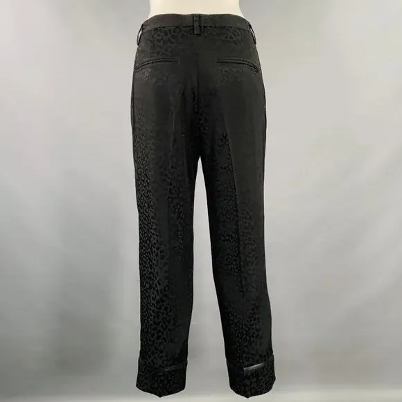 NOIR KEI NINOMIYA Size XS Black Triacetate Blend Jacquard Zip Fly Dress Pants